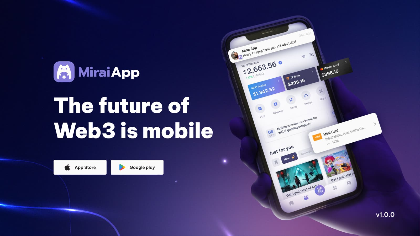 Mirai App DeFi & Crypto Wallet